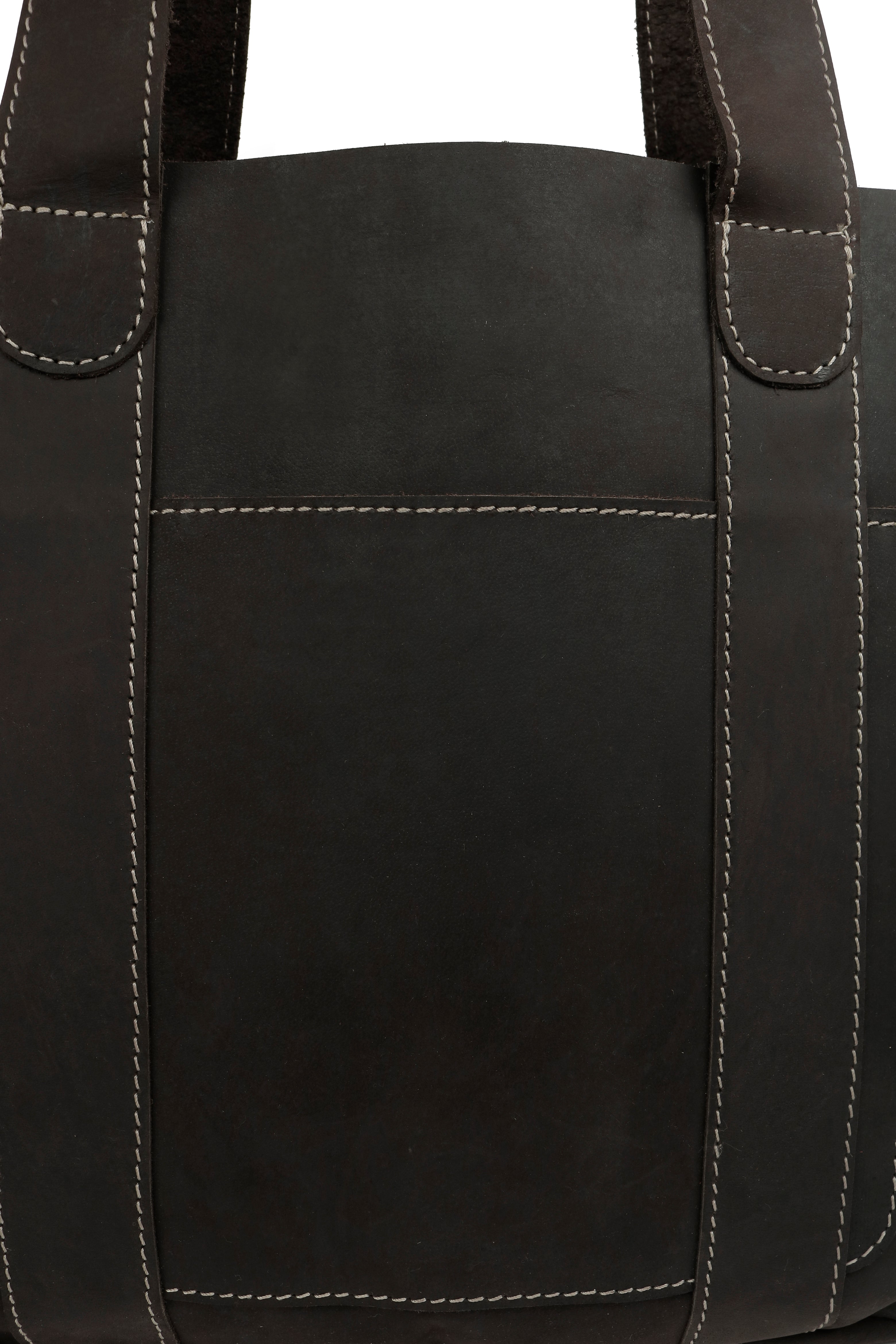 Threaded Pocket Tote Oil Tan Brown